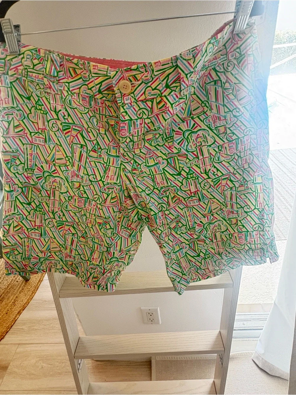 Lilly Pulitzer Women’s Patterned Cotton-Blend Shorts in Pink & Green